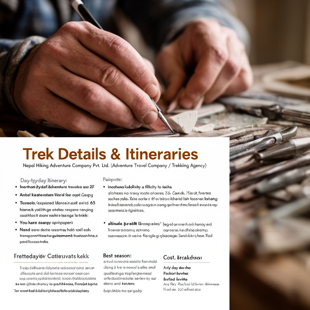Nepal Hiking Adventure Company Pvt. Ltd. detailed trek itinerary planning with professional guides and mountain landscape views